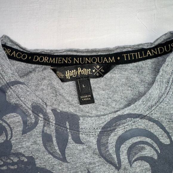 Gray Harry Potter Emblem Tee from Wizarding World y2k aesthetic, L - Picture 5 of 7